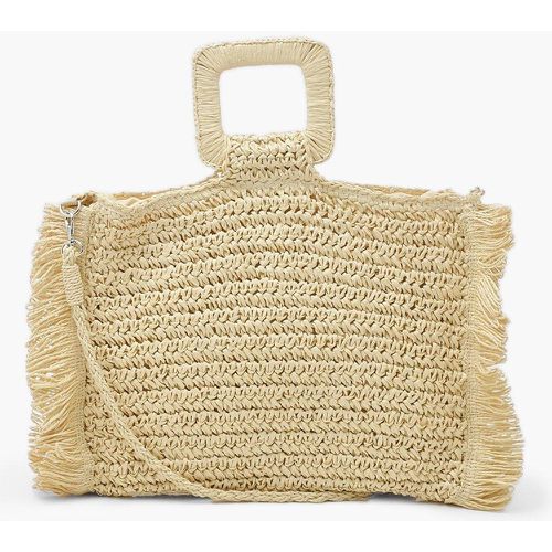 Sac En Paille À Franges - boohoo - Modalova