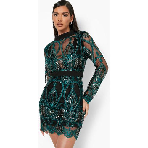 Robe Courte À Paillettes Ornementées - boohoo - Modalova