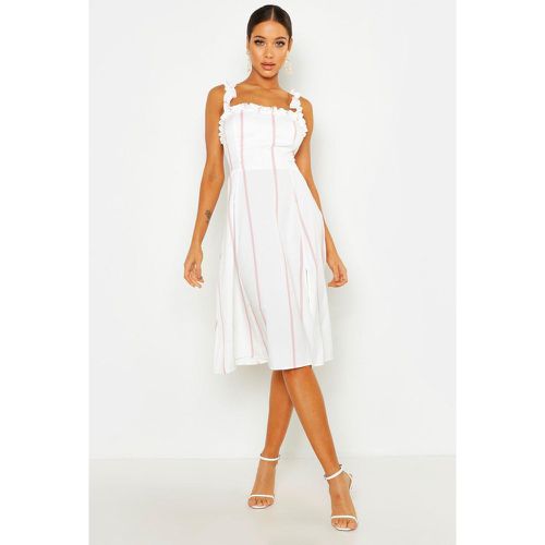 Robe Patineuse Rayée À Volants - boohoo - Modalova