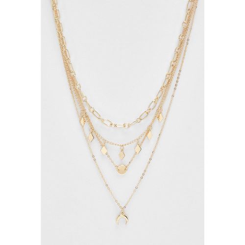 Collier Doré Avec Pendentif - boohoo - Modalova