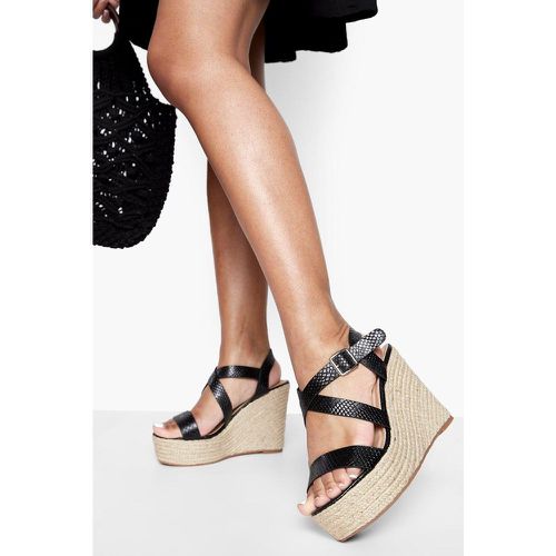 Sandales Espadrilles Compensées Effet Serpent - boohoo - Modalova