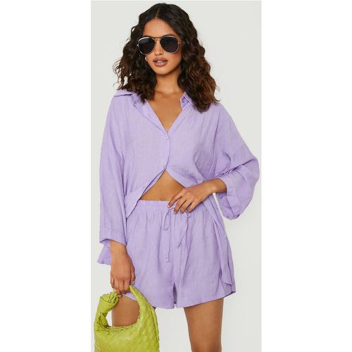 Ensemble Texturé Avec Chemise Oversize Et Short - boohoo - Modalova