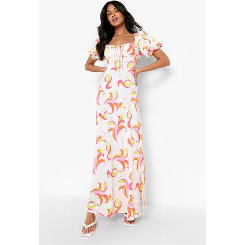 Robe Longue Froncée À Imprimé Fleuri - boohoo - Modalova