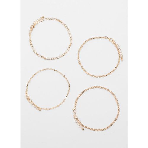 Lot De 4 Bracelets De Cheville - boohoo - Modalova