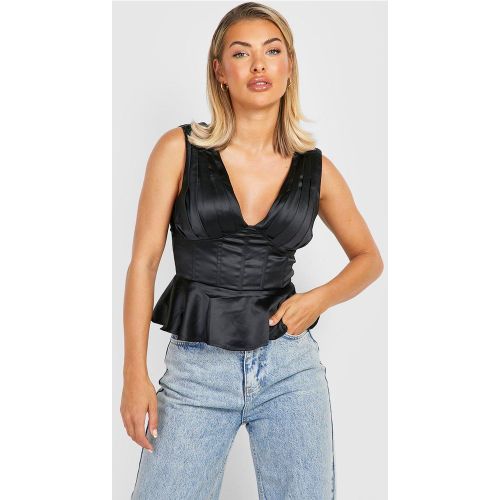 Corset Péplum Plissé - boohoo - Modalova