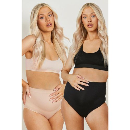 Maternité - Lot De 2 Culottes De Grossesse Sans Coutures - boohoo - Modalova