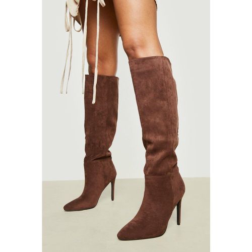 Bottes Hautes En Faux Daim À Talon Aiguille - boohoo - Modalova