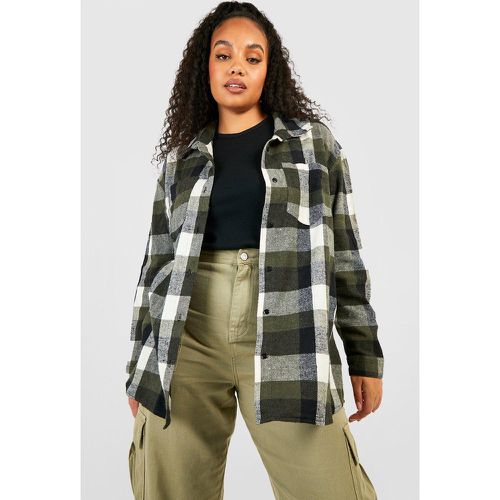 Grande Taille - Chemise Oversize À Carreaux - boohoo - Modalova