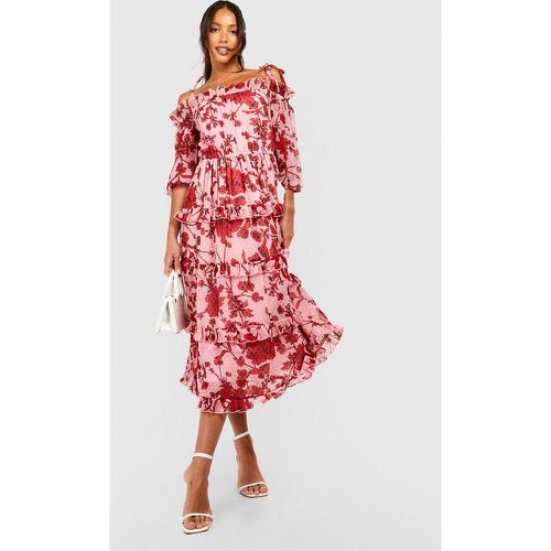 Tall" - Robe Patineuse Mi-Longue Fleurie - boohoo - Modalova