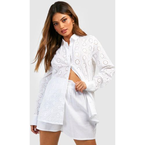 Chemise Oversize Brodée - boohoo - Modalova