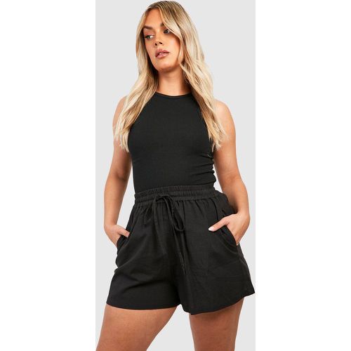 Grande Taille - Short Fluide En Lin - boohoo - Modalova