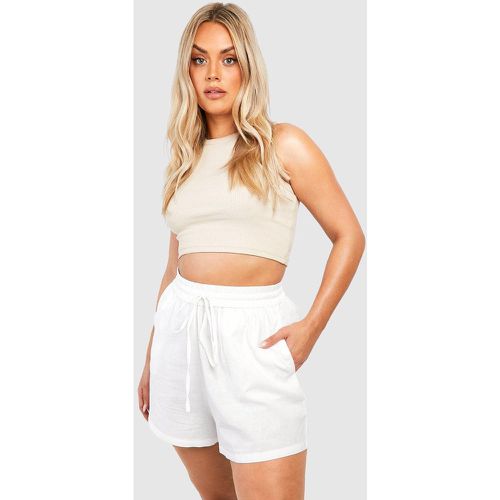 Grande Taille - Short Fluide En Lin - boohoo - Modalova