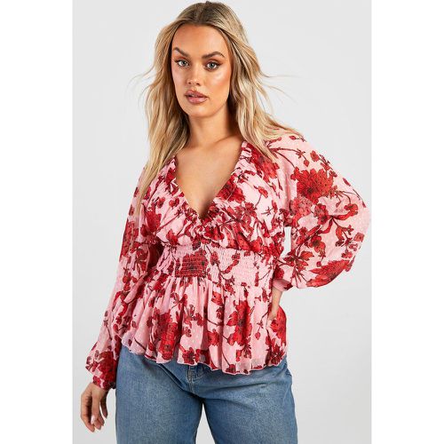 Grande Taille - Top Fleuri Plumetis En Mesh - boohoo - Modalova