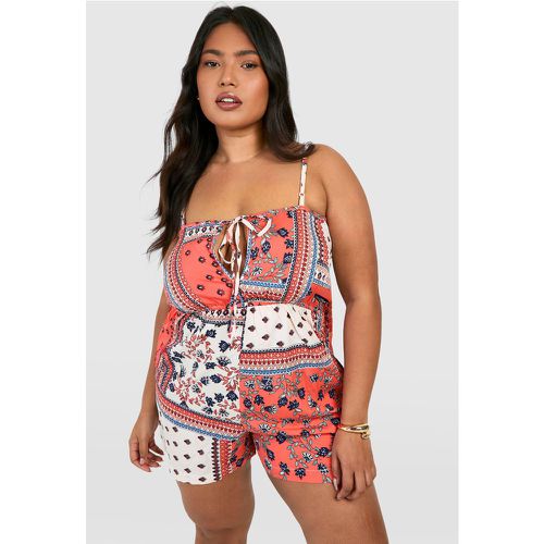 Grande Taille - Combishort À Imprimé Foulard - boohoo - Modalova