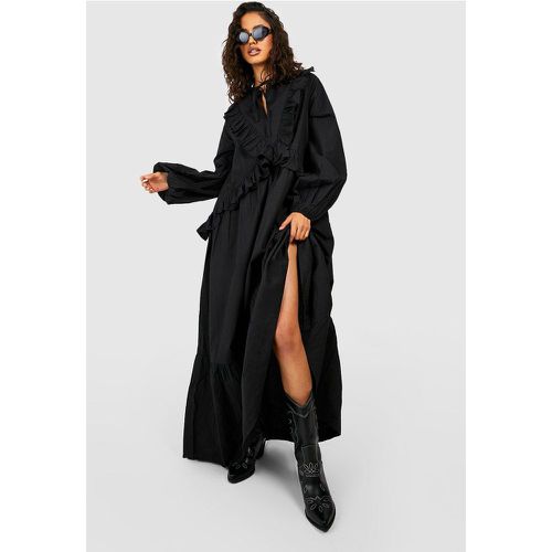 Robe Longue En Coton À Volants - boohoo - Modalova