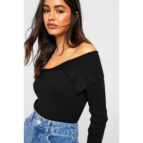 Body En Maille À Col Bateau - boohoo - Modalova