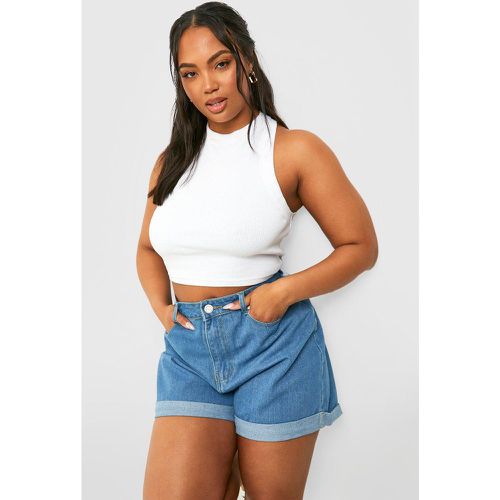 Grande Taille - Short En Jean À Ourlet Retourné - boohoo - Modalova