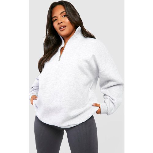 Grande Taille - Sweat Oversize Zippé - boohoo - Modalova