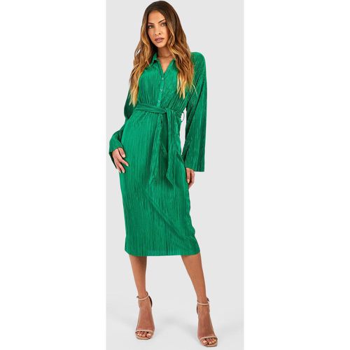 Robe Chemise Nouée Plissée - boohoo - Modalova