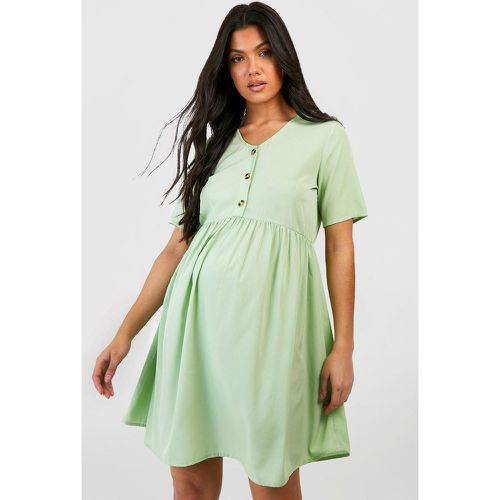 Maternité - Robe De Grossesse Babydoll Boutonnée - boohoo - Modalova