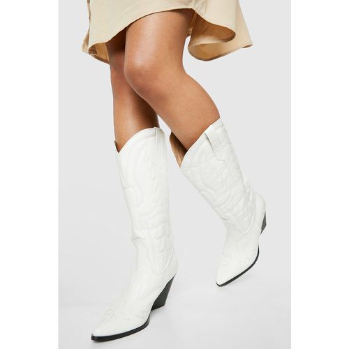 Santiags Hautes - Blanc - 37, Blanc - boohoo - Modalova