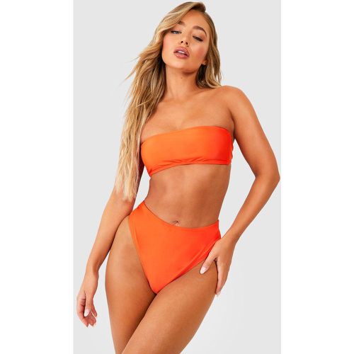 Bikini Bandeau Et Bas Taille Haute - boohoo - Modalova