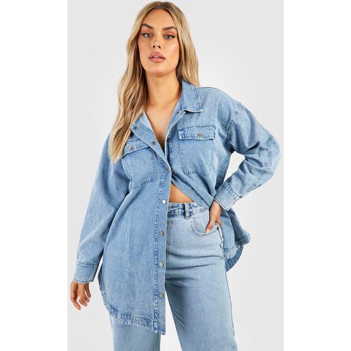 Grande Taille - Chemise Surteinte En Jean - boohoo - Modalova