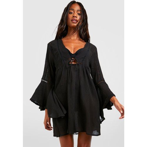 Robe De Plage Courte Nouée À Volants - boohoo - Modalova