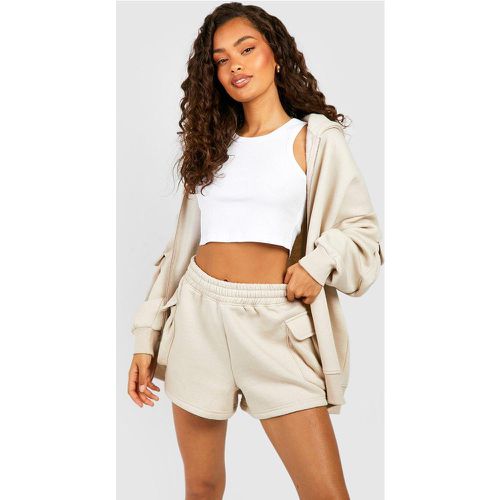 Survêtement Cargo Zippé Avec Short - boohoo - Modalova