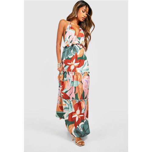 Robe Longue À Imprimé Tropical - boohoo - Modalova