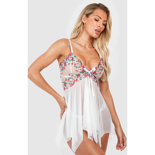 Robe En Mesh À Broderies Fleuries - boohoo - Modalova