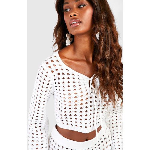 Crop Top En Crochet À Lacets - boohoo - Modalova