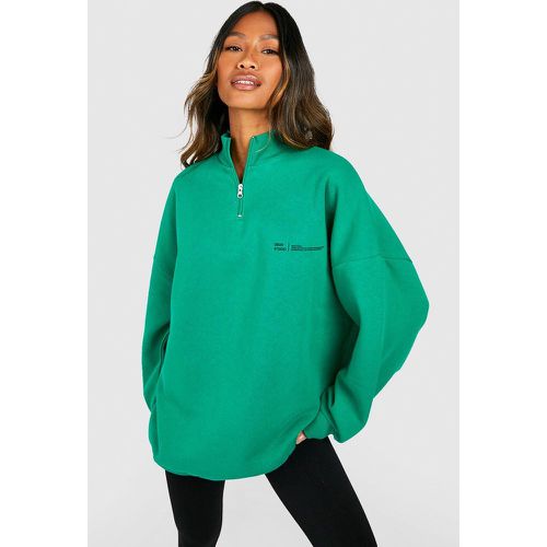 Sweat Oversize Zippé À Slogan - boohoo - Modalova