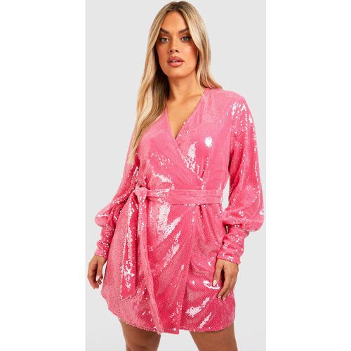 Grande Taille - Robe Portefeuille À Paillettes - boohoo - Modalova