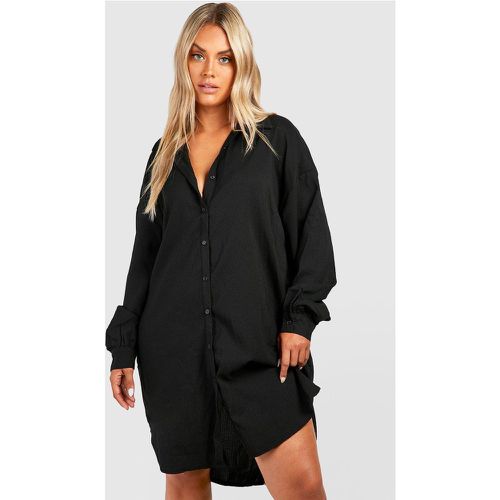 Grande Taille - Chemise Longue Texturée - boohoo - Modalova