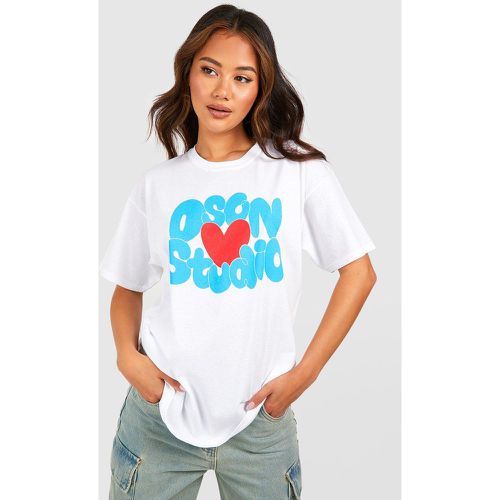 T-Shirt Oversize Imprimé Cœur - boohoo - Modalova