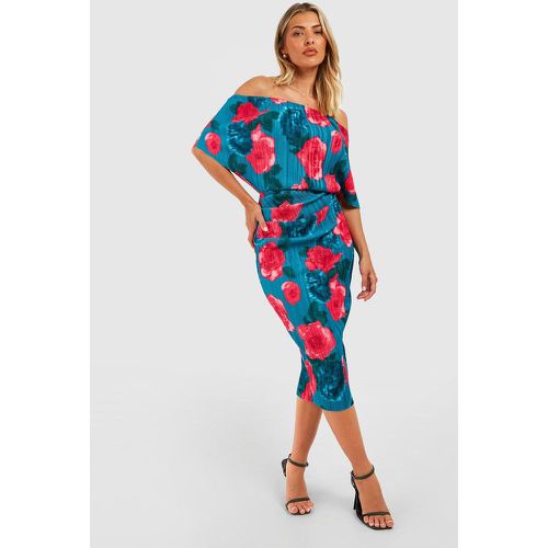 Robe Mi-Longue Plissée À Imprimé Abstrait - boohoo - Modalova