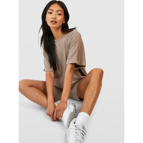 Ensemble Côtelé Avec T-Shirt Et Short Cycliste - boohoo - Modalova