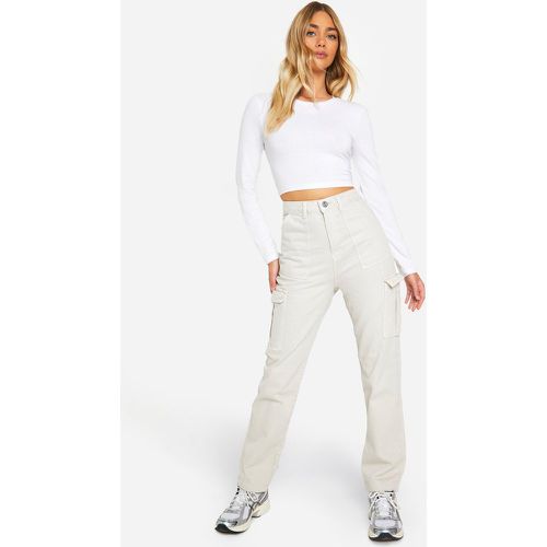 Jean Cargo Basique - Blanc Écru - 42, Blanc Écru - boohoo - Modalova