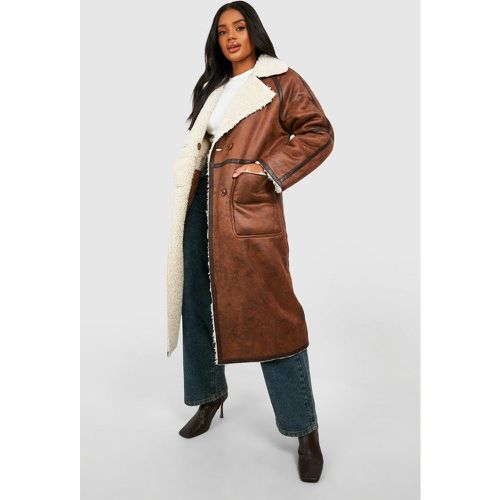 Manteau Réversible En Fausse Fourrure - boohoo - Modalova