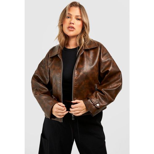 Grande Taille - Veste En Simili Effet Vintage - boohoo - Modalova