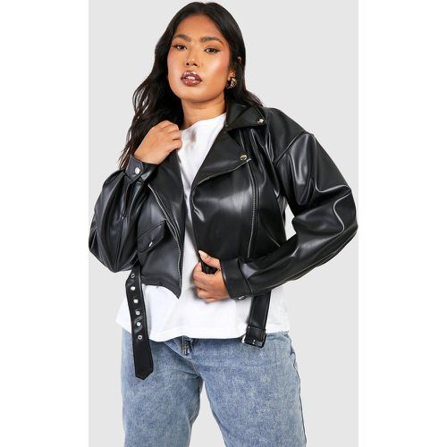 Grande Taille - Veste Biker Zippée En Simili - boohoo - Modalova