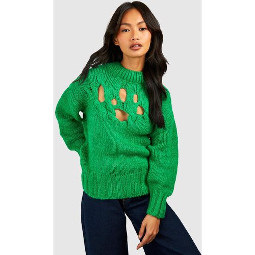 Pull En Crochet Ouvert - M/L, Vert - boohoo - Modalova