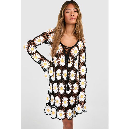 Robe Courte Premium Fleurie En Crochet - - M/L - boohoo - Modalova