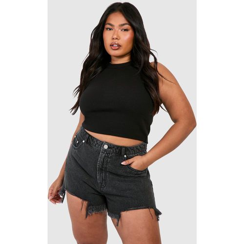 Grande Taille - Short Mom En Jean À Déchirures - boohoo - Modalova