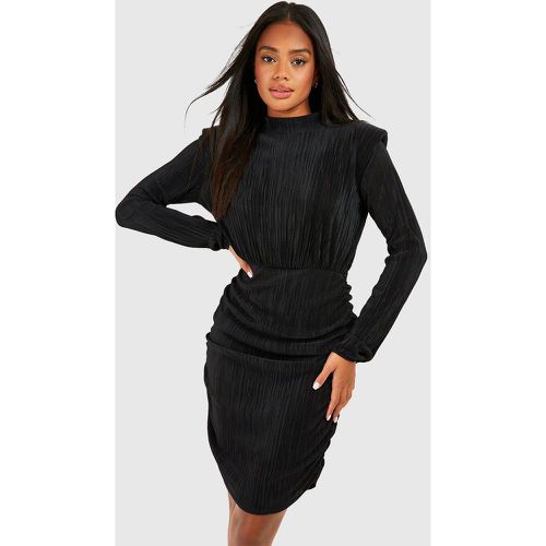 Robe Moulante Plissée À Col Montant - boohoo - Modalova