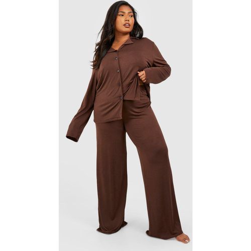 Grande Taille - Pantalon De Pyjama Large En Jersey - boohoo - Modalova