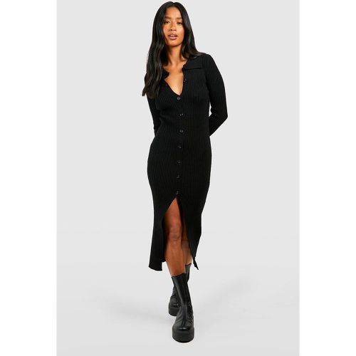 Petite" - Robe Mi-Longue Boutonnée - boohoo - Modalova