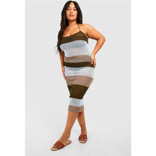 Plus" Crochet Stripped Midaxi Beach Dress - boohoo - Modalova