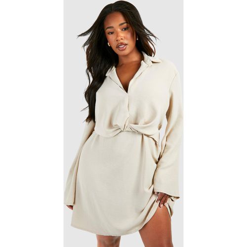 Plus" Hammered Twist Front Shift Dress - boohoo - Modalova